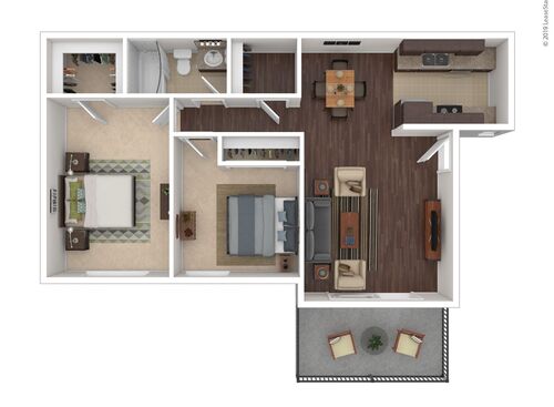 Monterey Pines - Two Bedroom One Bath - 2 bed - 1 bath - 935 sf