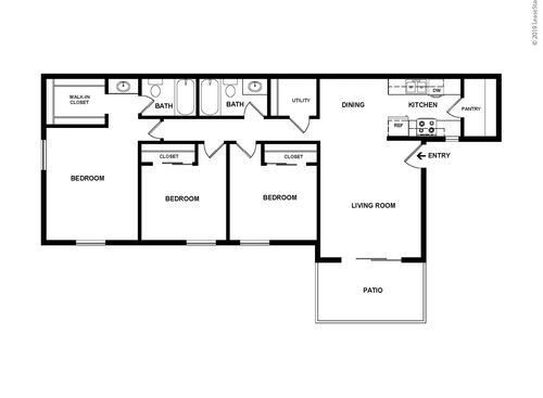 Monterey Pines - Three Bedroom  Two Bath - 3 bed - 2 bath - 1135 sf