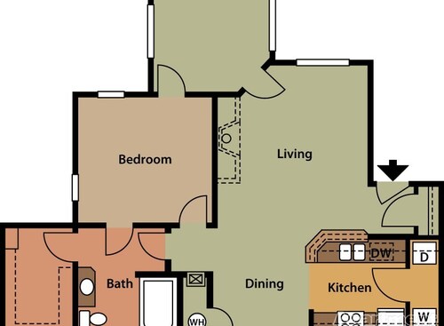 The Berkeley At Southpoint - One bedroom + Sunroom - 1 bed - 1 bath - 906 sf