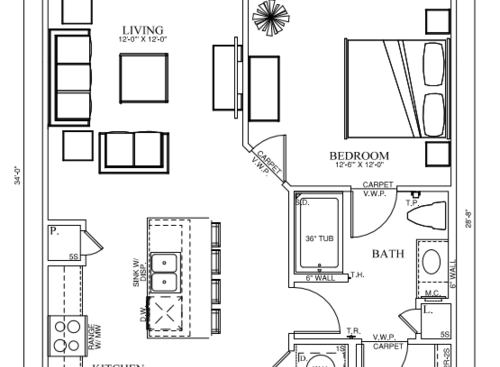 Emerson Court at Frisco Market Center - A2 - 1 bed - 1 bath - 731 sf