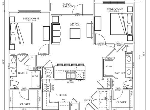 Emerson Court at Frisco Market Center - B1 - 2 bed - 2 bath - 1045 sf