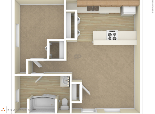 1 Bedroom: Beds - 1: Baths - 1: SqFt Range - 606 to 606