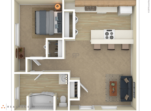 1 Bedroom: Beds - 1: Baths - 1: SqFt Range - 606 to 606