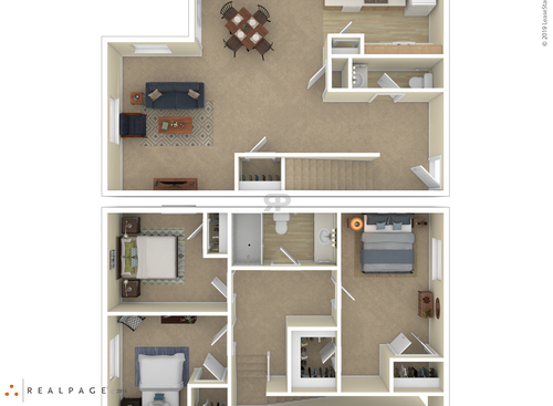 3 Bedroom: Beds - 3: Baths - 1.5: SqFt Range - 1227 to 1227