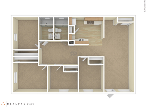 4 Bedroom: Beds - 4: Baths - 2: SqFt Range - 1080 to 1080