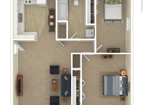 The Eagle: Beds - 2: Baths - 1: SqFt Range - 756 to