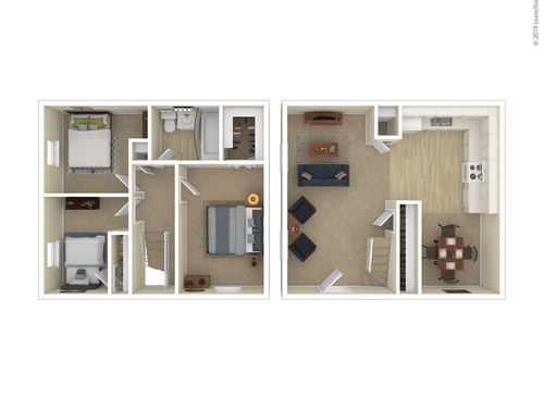 The Highlands: Beds - 3: Baths - 1: SqFt Range - 968 to