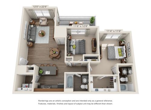 The Conqueror: Beds - 2: Baths - 2: SqFt Range - 1054 to 1054