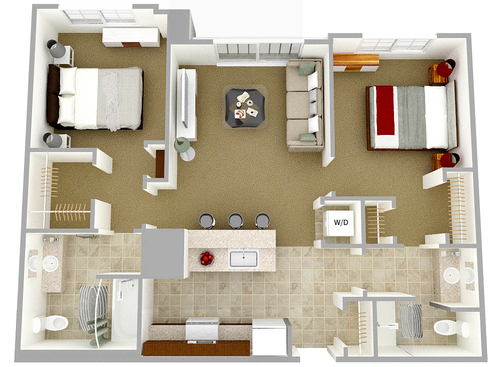 The St.James 2 Bedroom Apartment in Virginia Beach Town Center