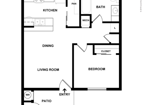 Bungaloo: Beds - 1: Baths - 1: SqFt Range - 624 to 624