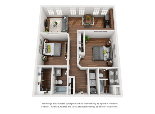 Lofts at Sterling Mill - The Poplin - 2 bed - 1 bath - 1005 sf