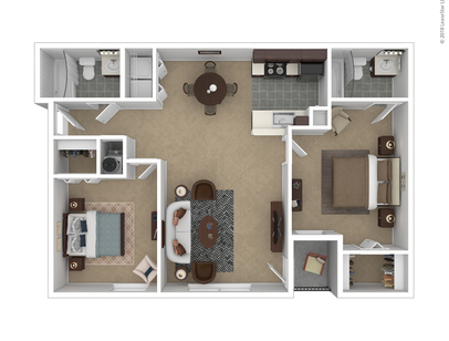 Pines: Beds - 2: Baths - 2: SqFt Range - 983 to 983