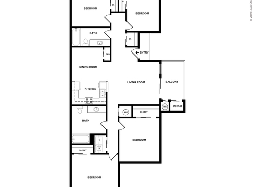 Four Bedroom Two Bath: Beds - 4: Baths - 2: SqFt Range - 1318 to 1318