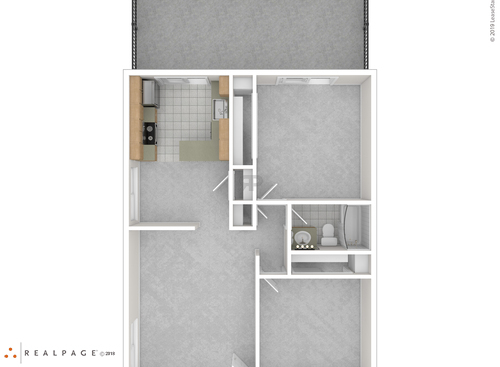 Two Bedroom : Beds - 2: Baths - 1: SqFt Range - 900 to 900
