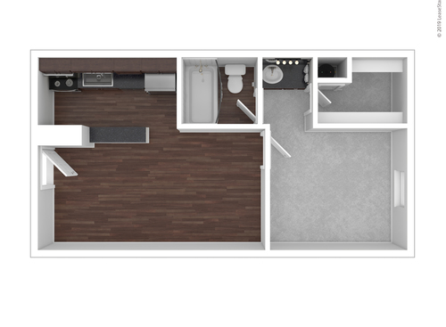 A1: Beds - 1: Baths - 1: SqFt Range - 480 to 480