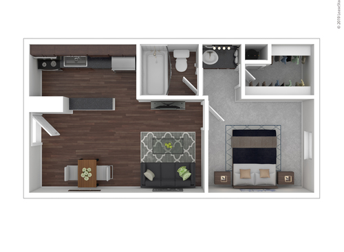 A1: Beds - 1: Baths - 1: SqFt Range - 480 to 480