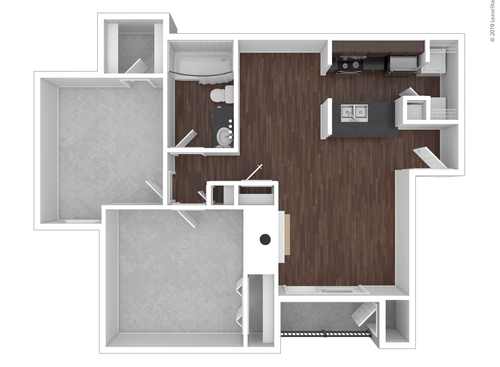 B1: Beds - 2: Baths - 1: SqFt Range - 886 to 886