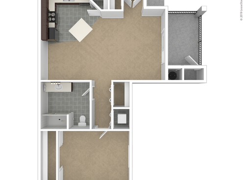 The Capri: Beds - 1: Baths - 1: SqFt Range - 750 to 750