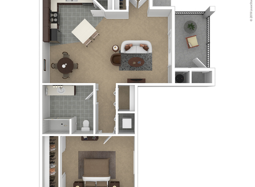 The Capri: Beds - 1: Baths - 1: SqFt Range - 750 to 750