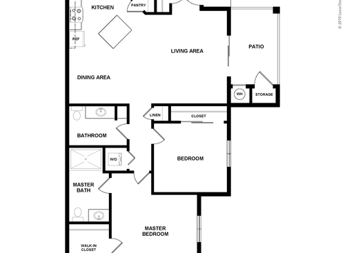 The Siena: Beds - 1: Baths - 1.5: SqFt Range - 945 to 945