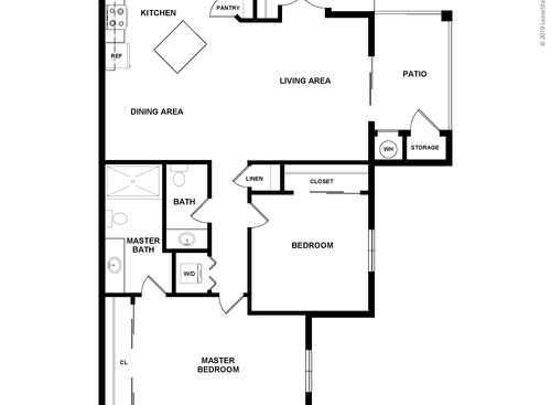 The Verona: Beds - 2: Baths - 1.5: SqFt Range - 975 to 975