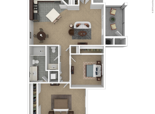 The Verona: Beds - 2: Baths - 1.5: SqFt Range - 975 to 975