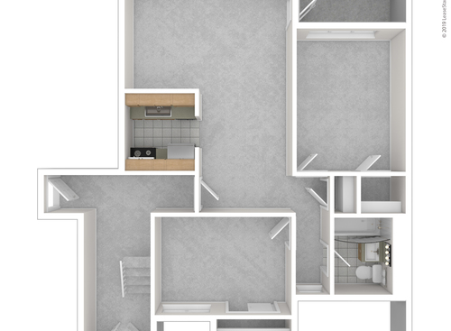 2 Bed / 1 Bath: Beds - 2: Baths - 1: SqFt Range - 752 to 752