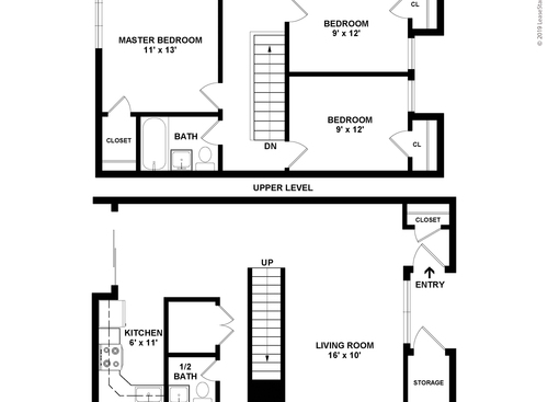 3 Bed / 1.5 Bath Townhome: Beds - 3: Baths - 1.5: SqFt Range - 1177 to 1177