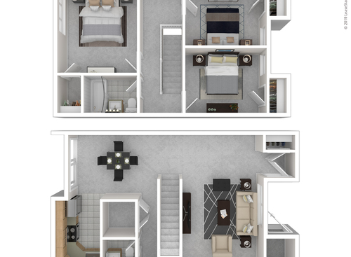 3 Bed / 1.5 Bath Townhome: Beds - 3: Baths - 1.5: SqFt Range - 1177 to 1177