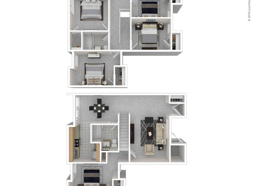 5 Bed / 2 Bath Townhome: Beds - 5: Baths - 2: SqFt Range - 1486 to 1486