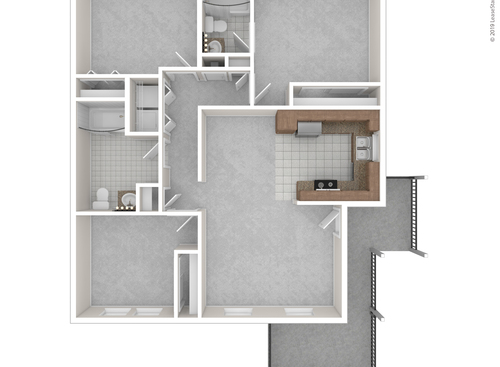 The Cedar: Beds - 3: Baths - 2: SqFt Range - 1115 to 1115
