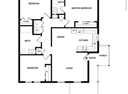 The Cedar: Beds - 3: Baths - 2: SqFt Range - 1115 to 1115