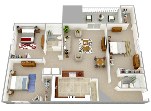 The Riverwalk 3 Bedroom Apartment in Yorktown VA