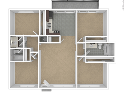 Four Bedroom: Beds - 4: Baths - 2: SqFt Range - 1267 to 1353