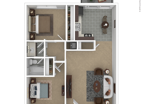 Two Bedroom: Beds - 2: Baths - 1: SqFt Range - 853 to 853