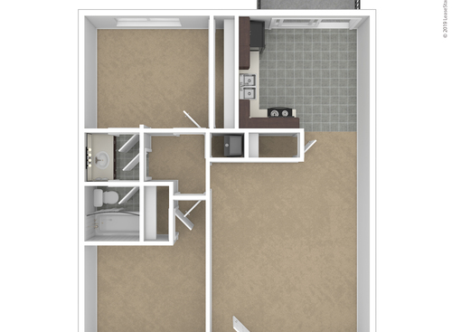 Two Bedroom: Beds - 2: Baths - 1: SqFt Range - 853 to 853