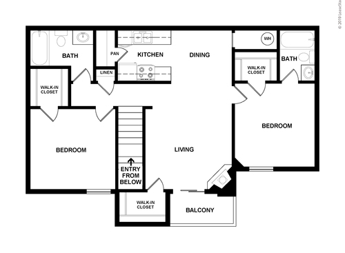 B2R: Beds - 2: Baths - 2: SqFt Range - 850 to 850