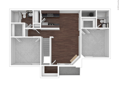 B2R: Beds - 2: Baths - 2: SqFt Range - 850 to 850