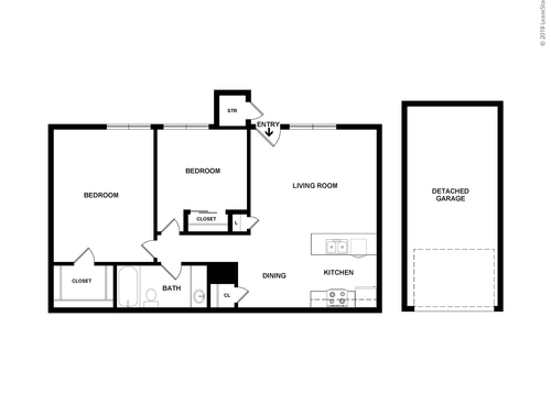 The Ketch: Beds - 2: Baths - 1: SqFt Range - 836 to 836
