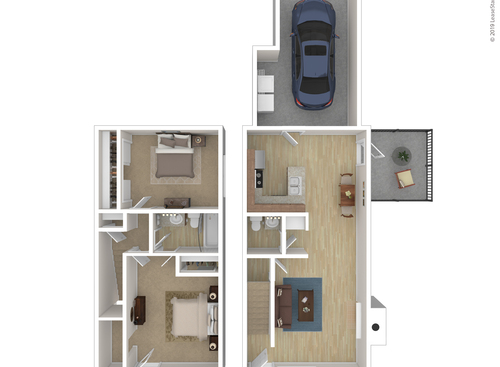 The MainSail: Beds - 2: Baths - 1.5: SqFt Range - 1056 to 1056