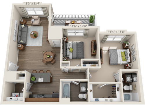2 Bedroom B 2 Bedroom Apartment in Frederick, MD
