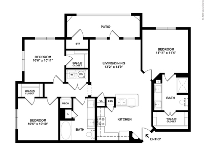 C1: Beds - 3: Baths - 2: SqFt Range - 1154 to 1154