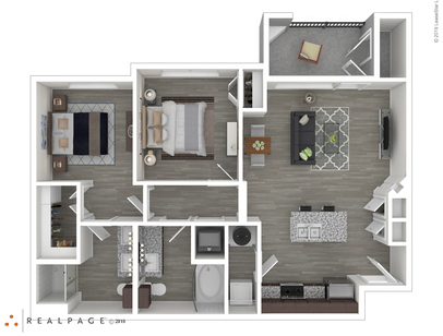 B1: Beds - 2: Baths - 2: SqFt Range - 960 to 960