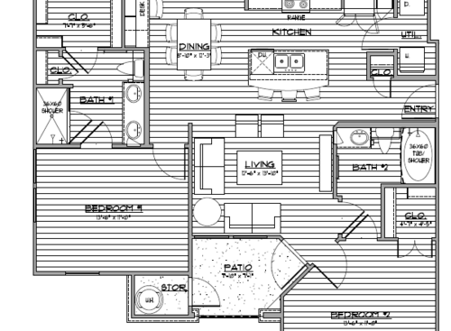 The Brittmoore - Evergreen - 2 bed - 2 bath - 1016 sf