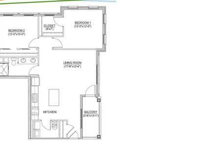 Apartments at the Yard - C-1001 - 2 bed - 1 bath - 1001 sf