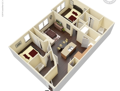 The Reserve At Village Creek - B1 - 2 bed - 2 bath - 947 sf