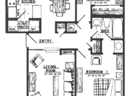 The Summit Apartments - 2A - 2 Bedroom (Dartmouth) - 2 bed - 1.5 bath - 885 sf