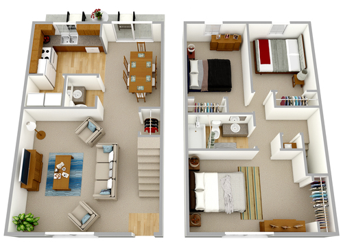 Lakeville Townhome Apartments - The Nautilus - 3 bed - 1.5 bath - 1298 sf