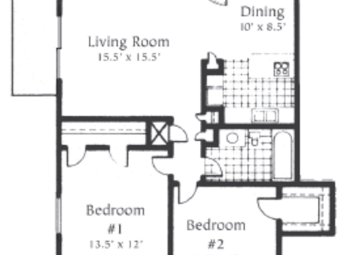 Armon Bay Apartments - 2A - 2 Bedroom - 2 bed - 1 bath - 876 sf