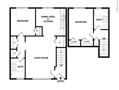 2 Bed 1 Bath: Beds - 2: Baths - 1: SqFt Range - 624 to 624